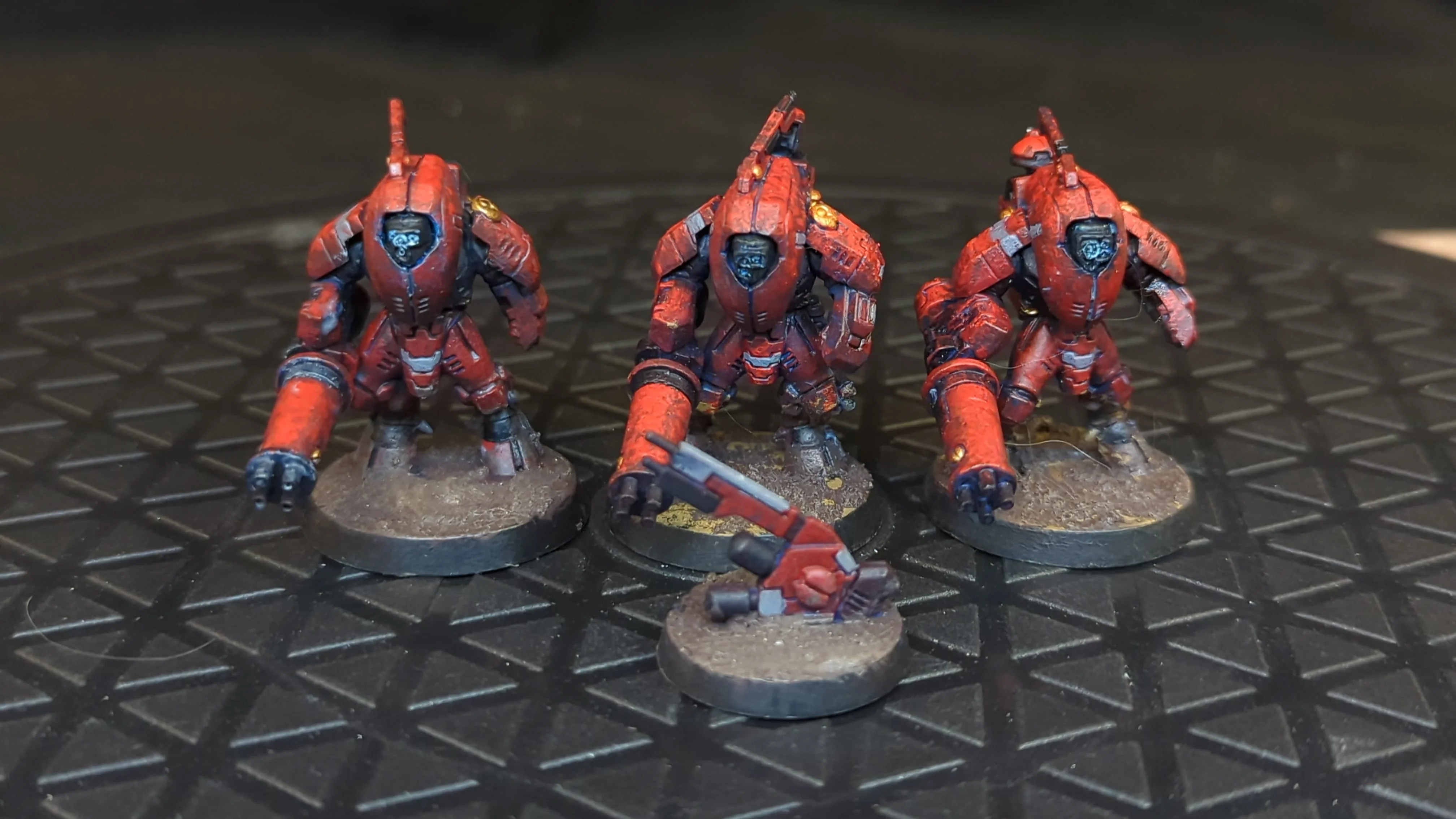 Warhammer 40k T'au Empire XV25 Stealth Battlesuits x3 Painted