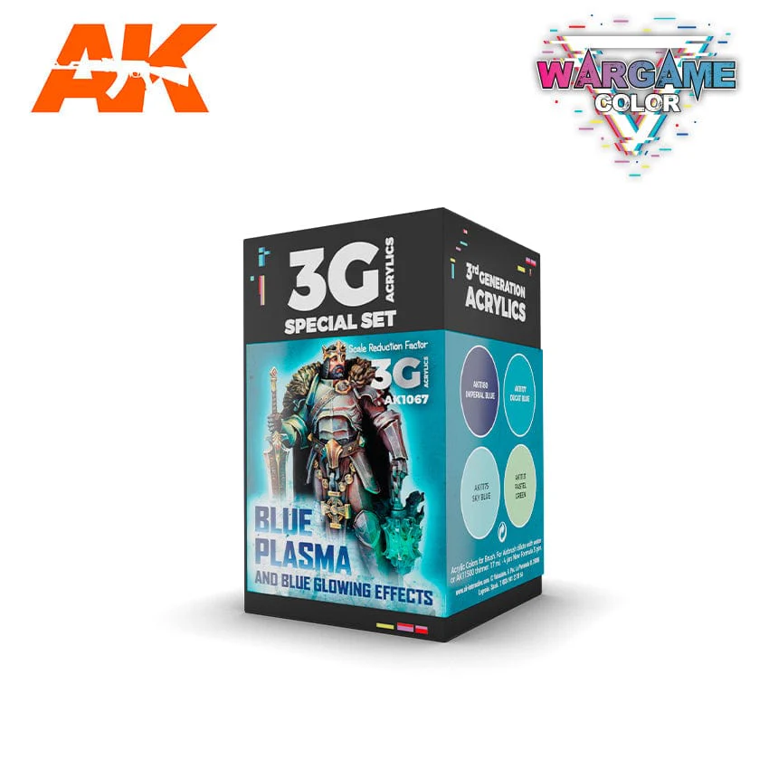 AK Interactive 3rd Gen Acrylics Wargame Color set - Blue Plasma and Glowing Effects