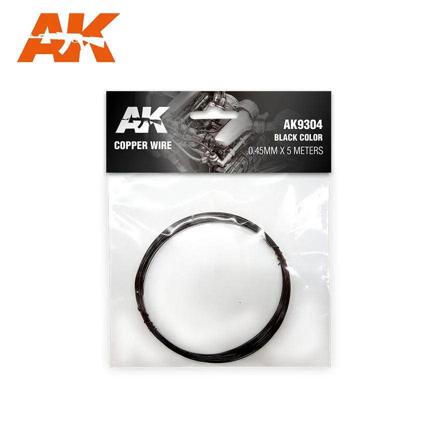 AK Interactive Copper Wire Black - 0.45mm x 5 meters