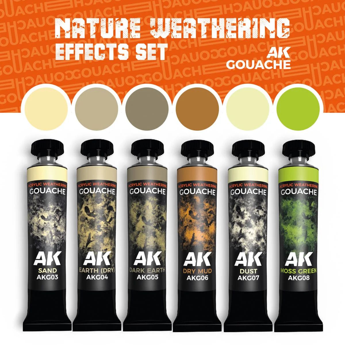 AK Interactive Gouaches set - Nature Weathering Effects