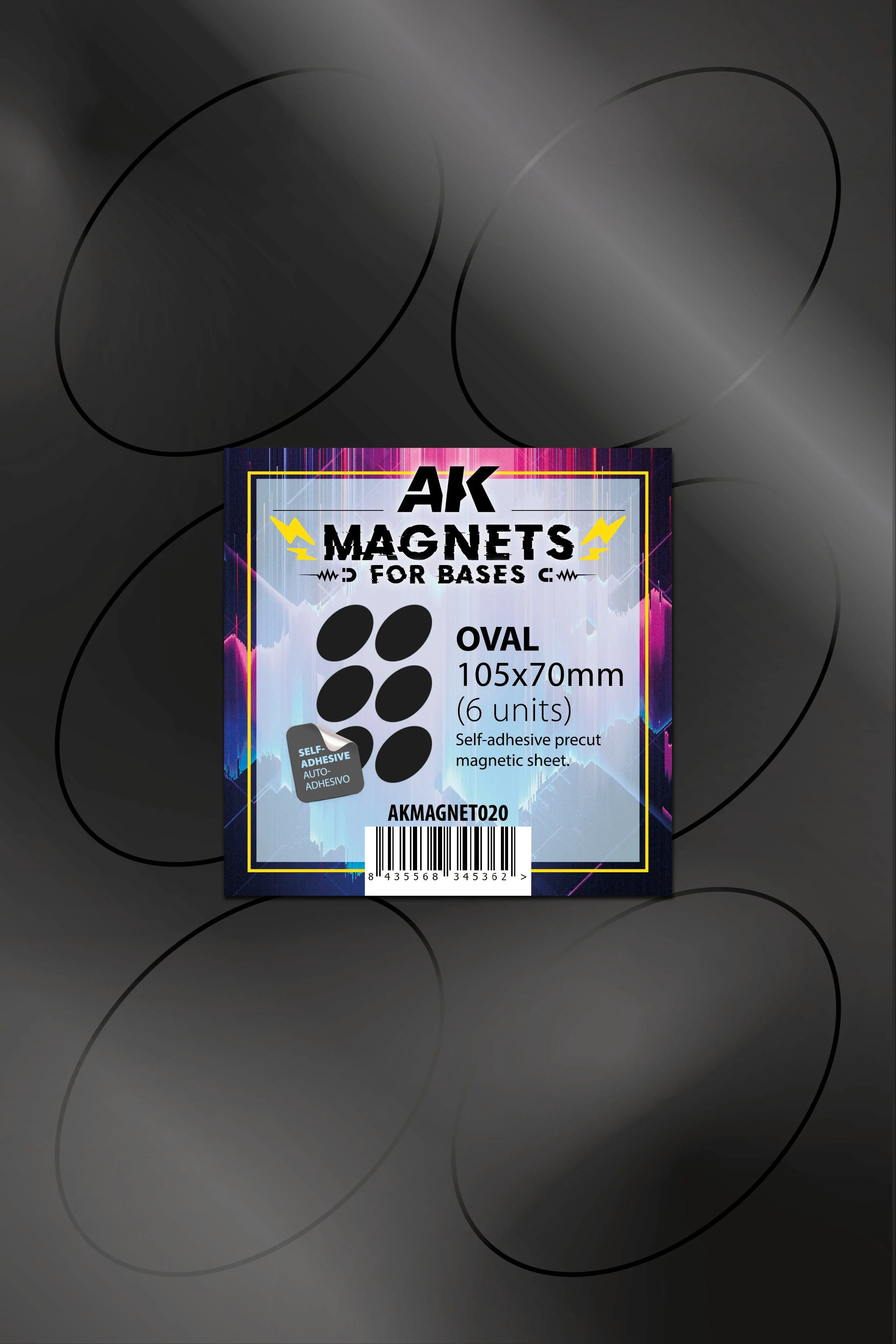 AK Interactive Magnetic Sheet Oval Base 105x70mm (6 units)