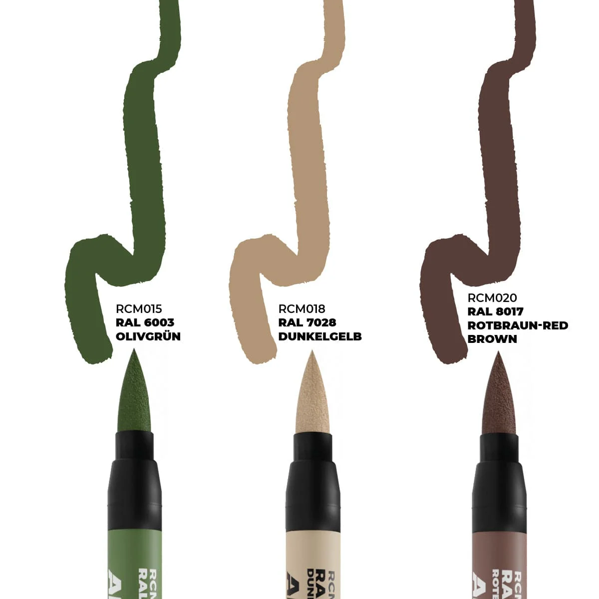 AK Interactive Real Colors Markers Set x3 - German AFV Camo Colors - Image 2