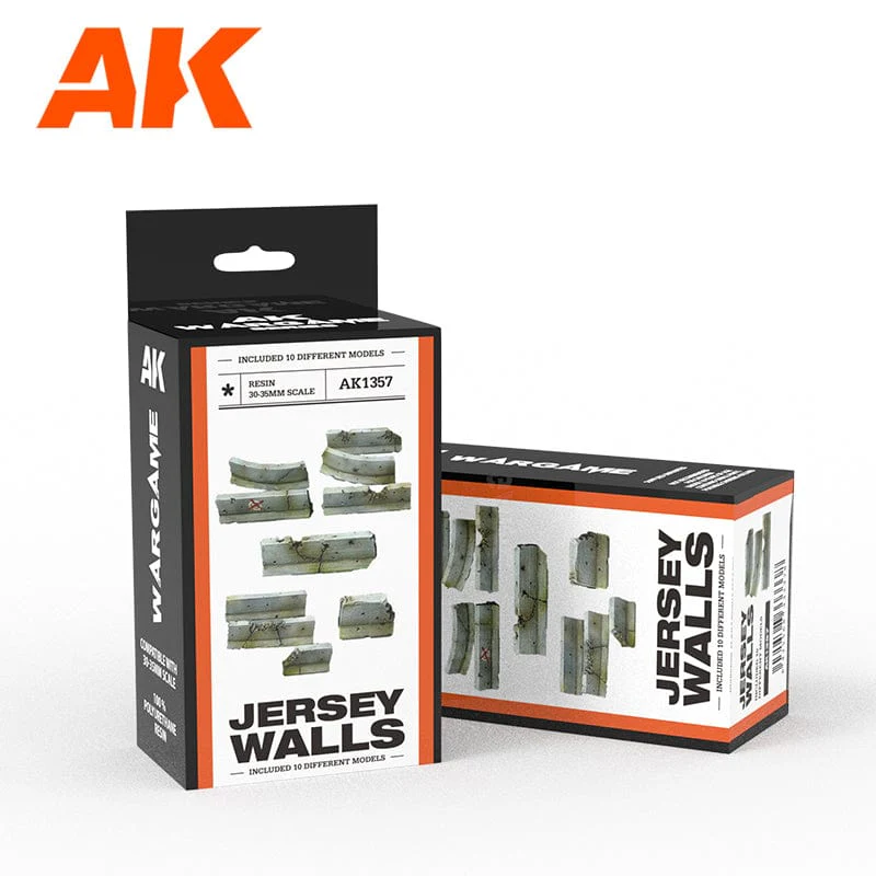 AK Interactive Wargame & Diorama Scenography Objects 30-35mm - Jersey Walls Set