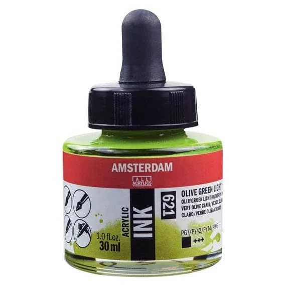 Amsterdam Acrylic Inks 30ml - Olive Green Light