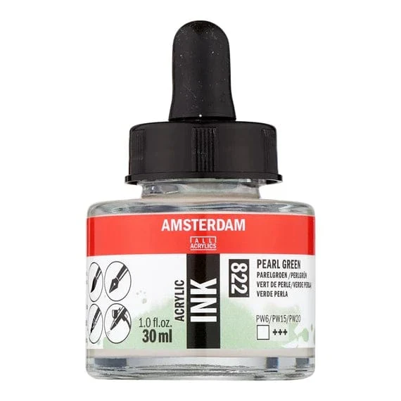 Amsterdam Acrylic Inks 30ml - Pearl Green