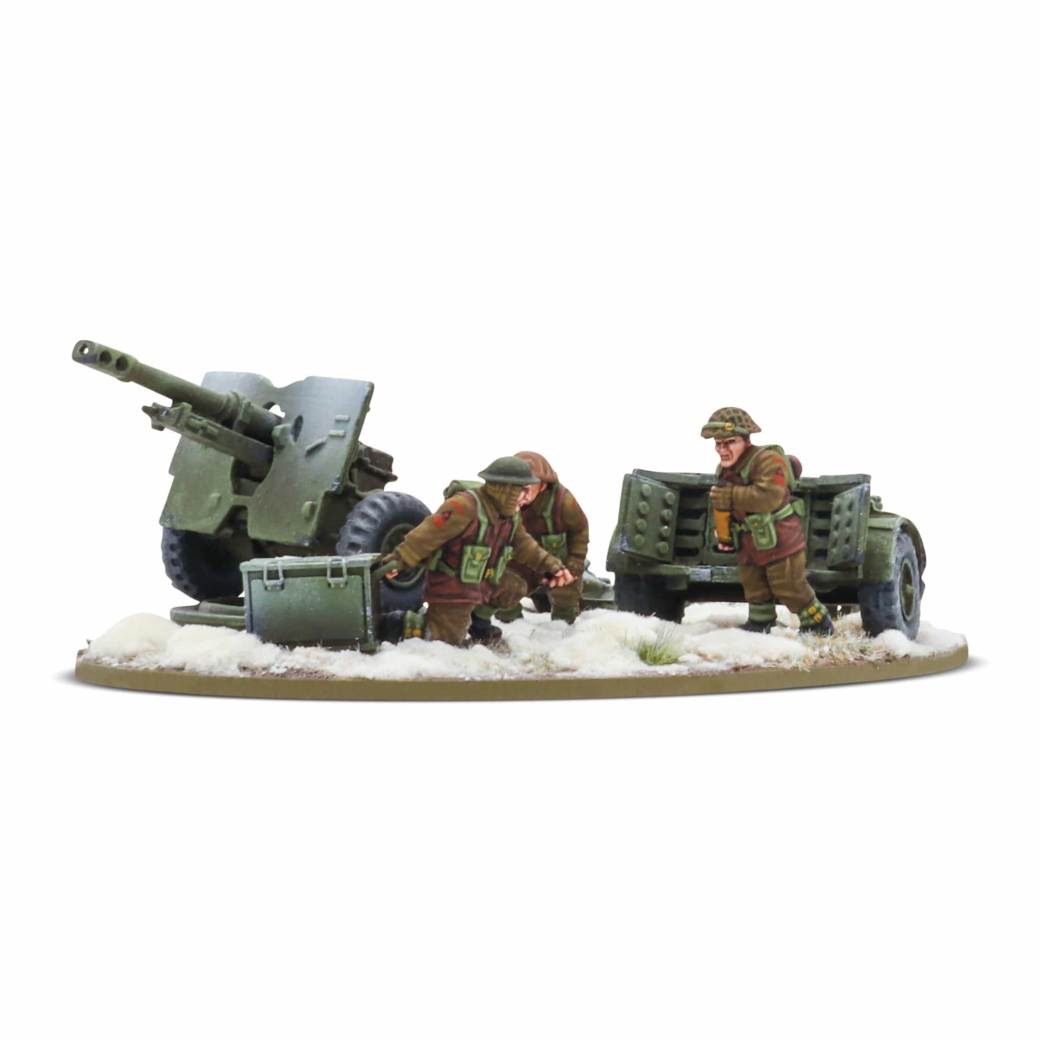 Bolt Action 25-Pdr Light Howitzer with British Infantry Crew (Winter)