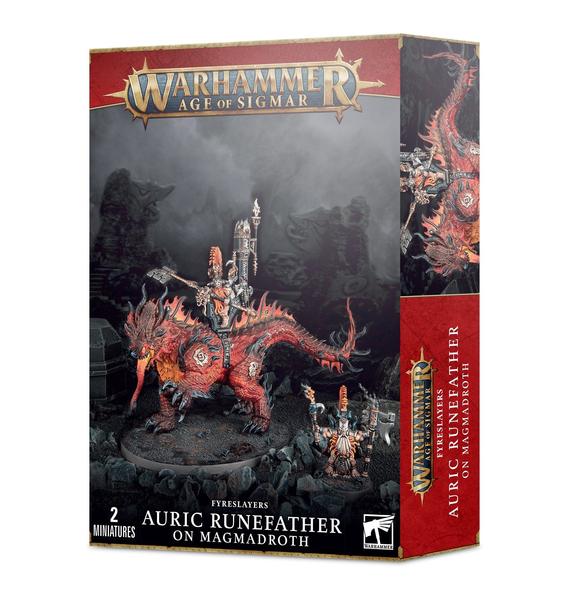 Fyreslayers Auric Runefather / Runesmith / Runeson on Magmadroth