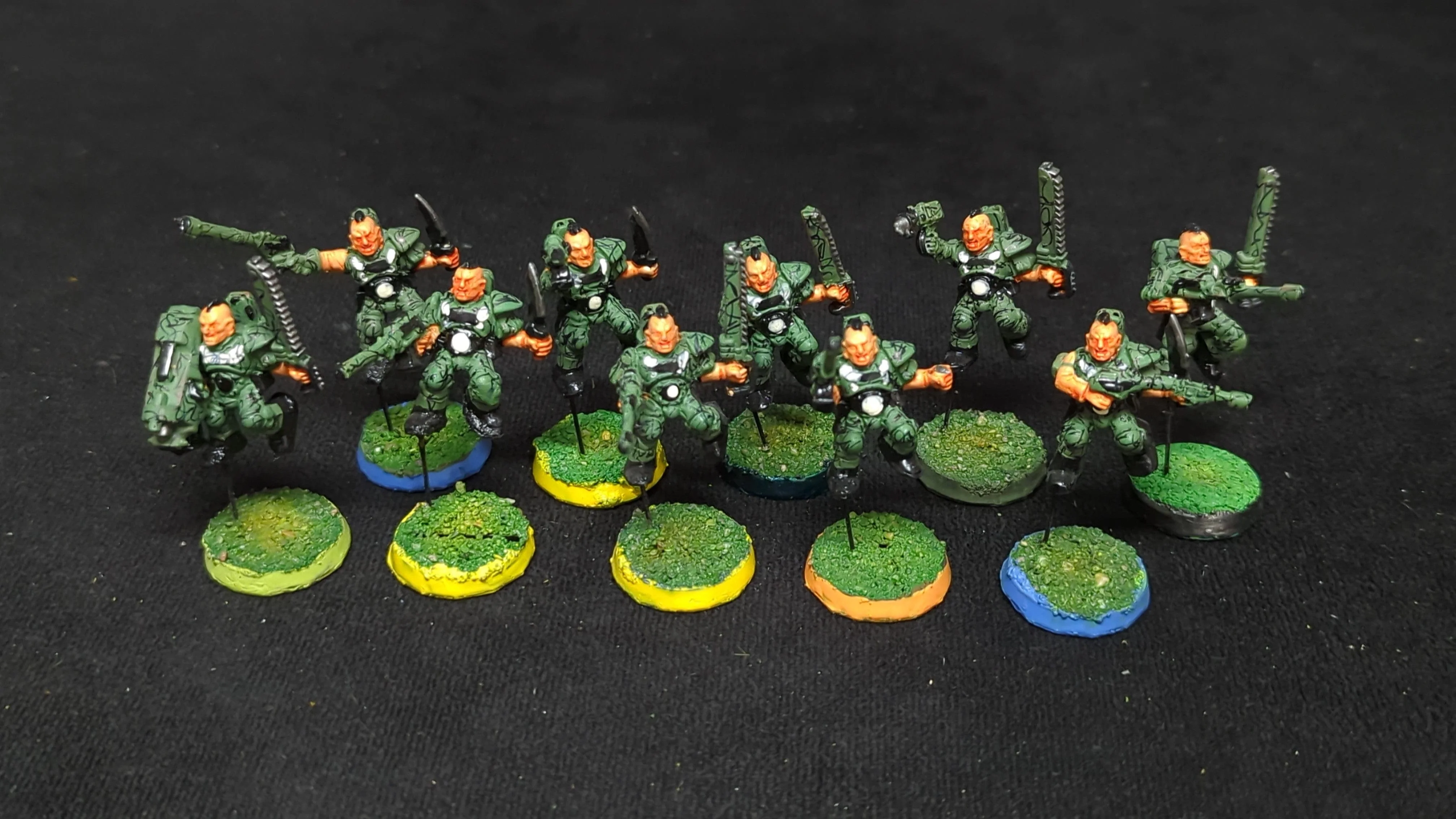 Warhammer 40k Advanced Space Crusade Space Marines Scouts x10 OOP Painted