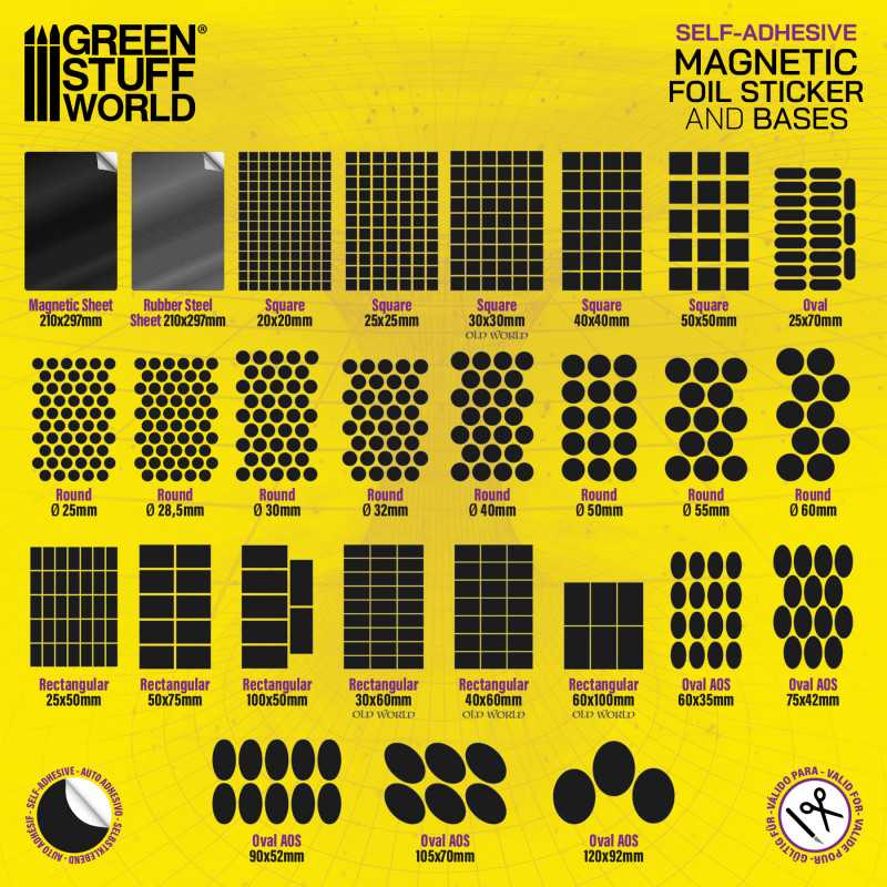 GSW Magnetic Adhesive Sheets - Precut Sizes - Oval 70x25mm - Image 3
