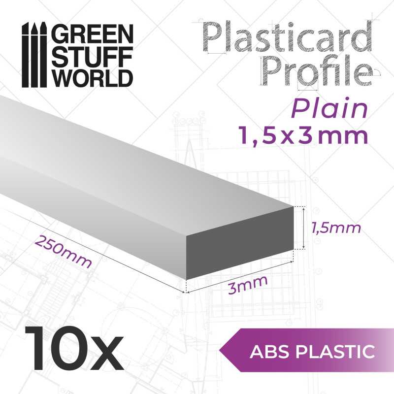 GSW Plasticard -  Plain Profile 1,5x3mm x10