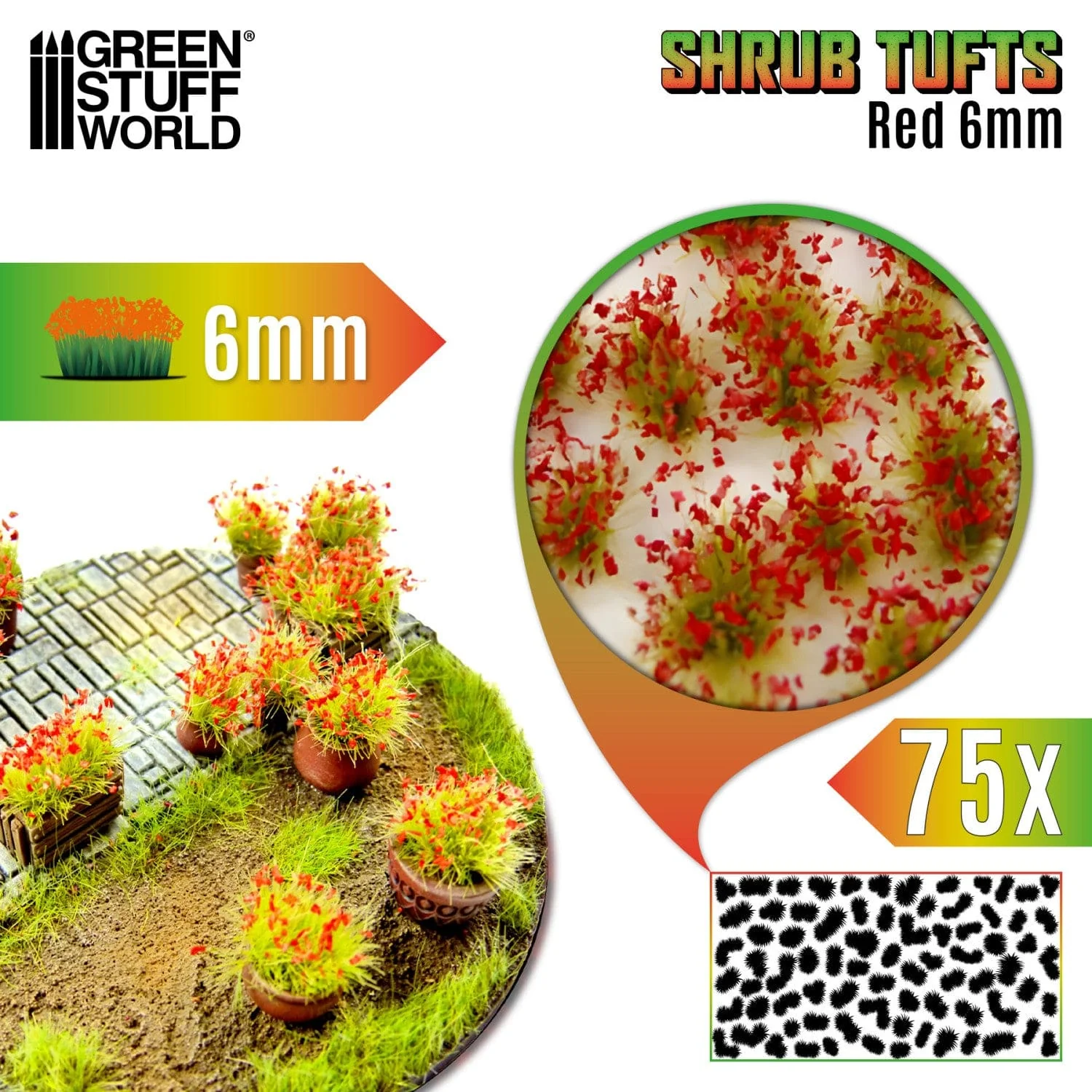 GSW Shrubs Tufts 6mm - Red