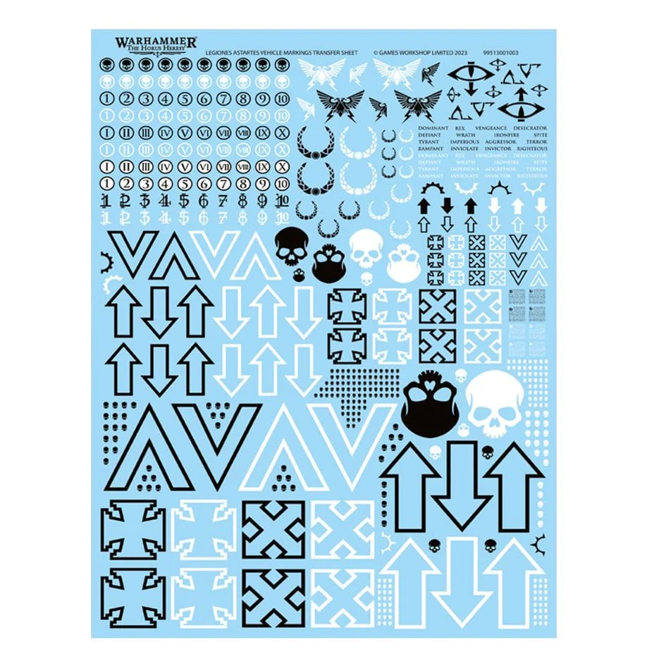 Horus Heresy Legiones Astartes Vehicle Markings Transfer sheet