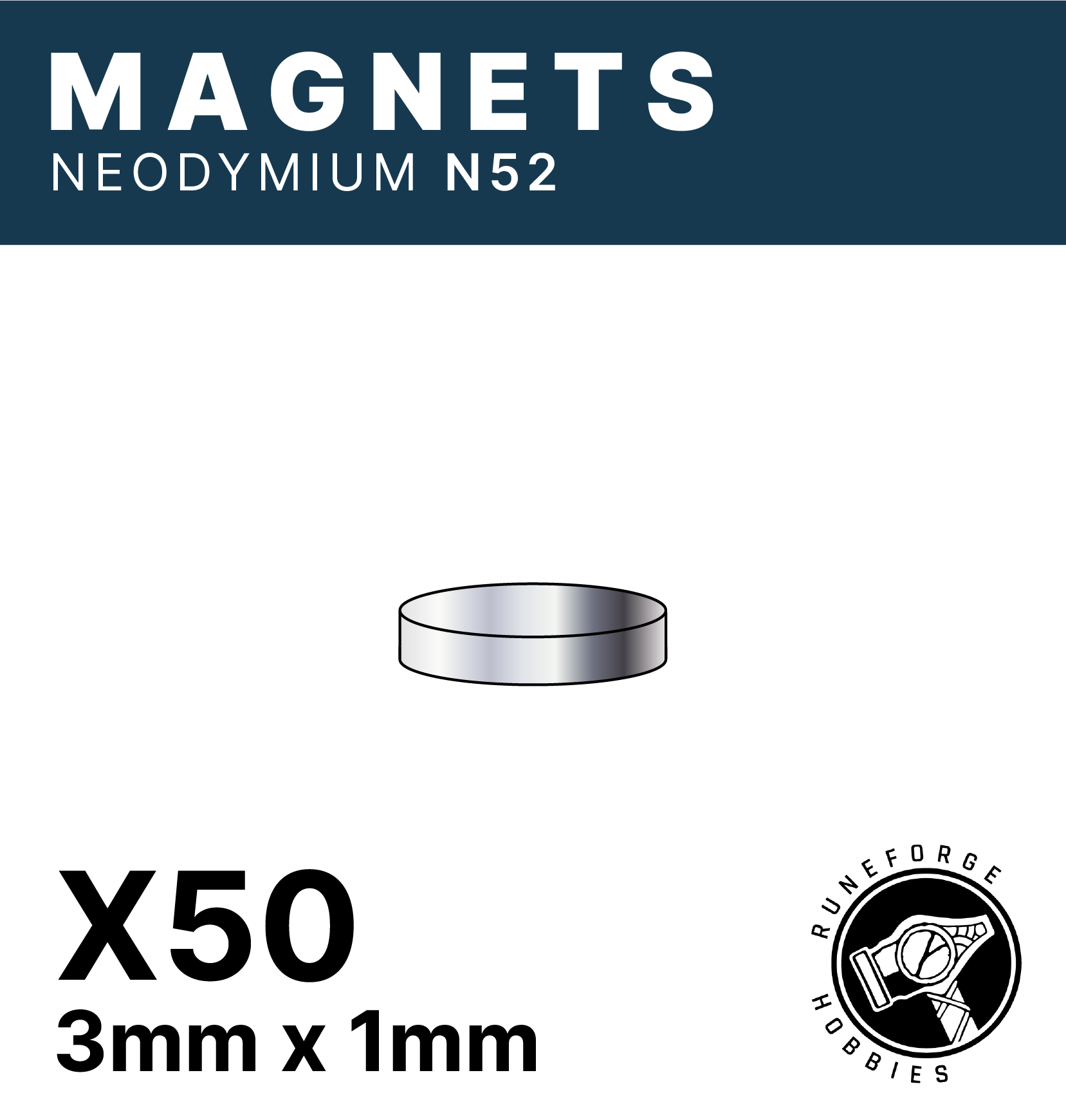 Runeforge Hobbies - N52 Magnets - 3*1mm x50