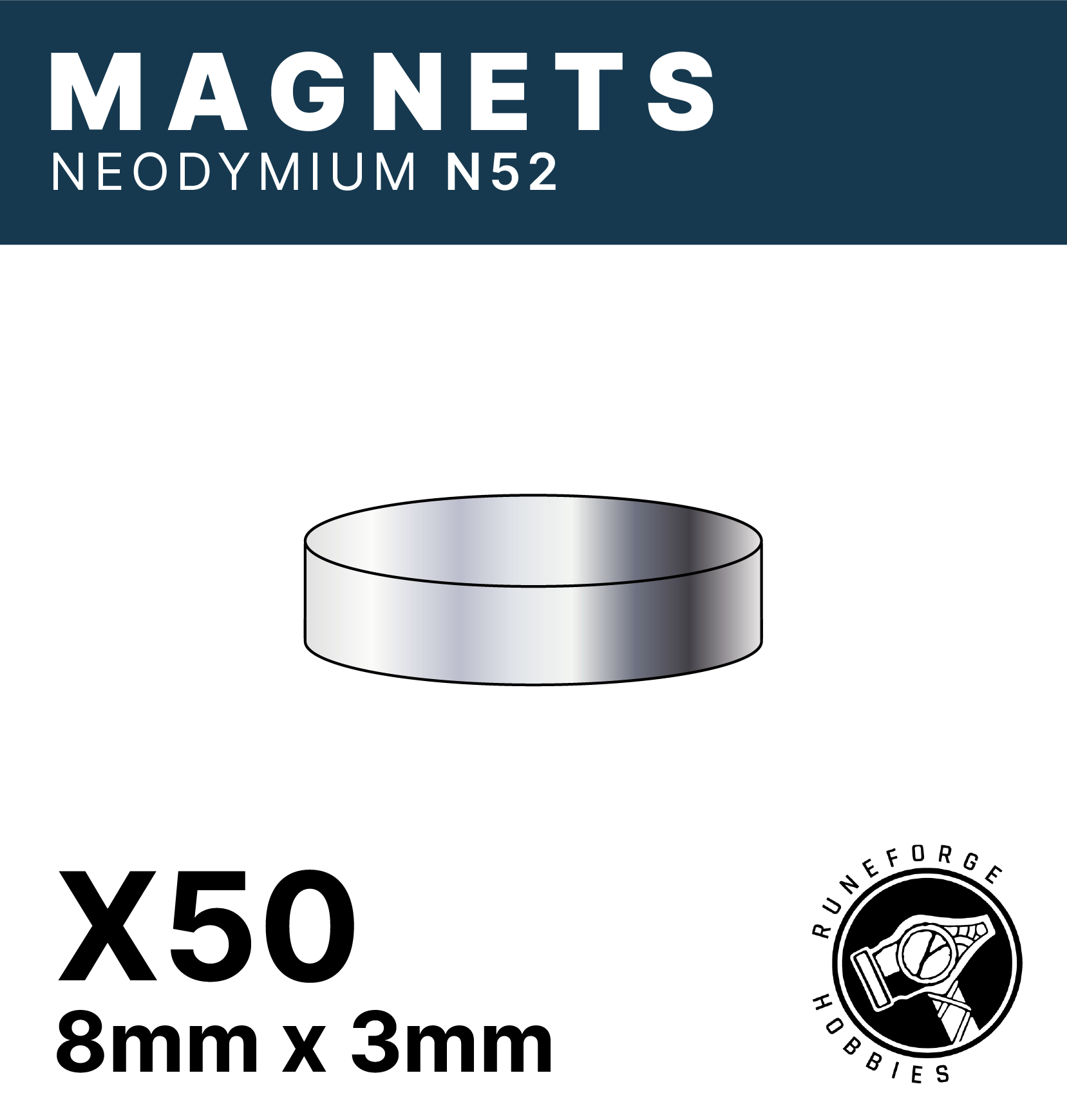 Runeforge Hobbies - N52 Magnets - 8*3mm x50