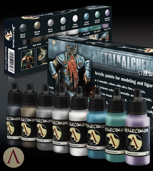 Scale 75 Scalecolor Metal N' Alchemy Paint Set - Steel
