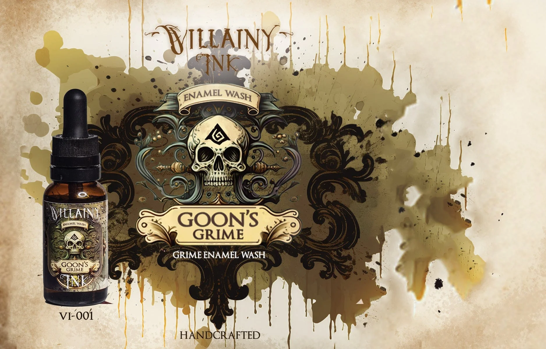 Villainy Inks Phase I - Handcrafted Enamel Washes 30ml - Goon's Grime - Image 2