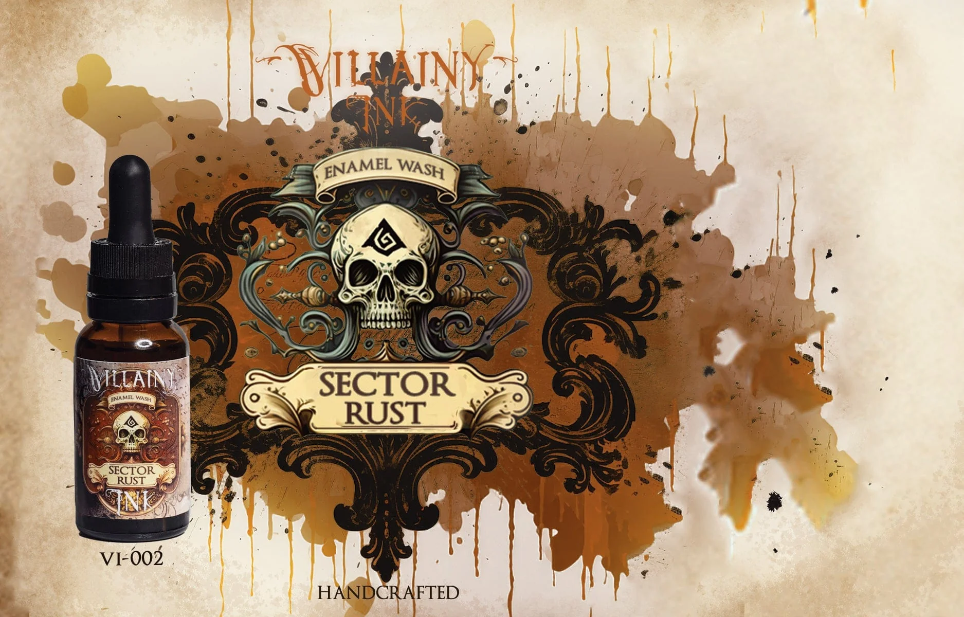 Villainy Inks Phase I - Handcrafted Enamel Washes 30ml - Sector Rust - Image 2